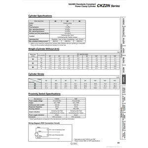 SMC Pneumatics Power Clamp Cylindre CKZ2N50-135RT - Product Image 2