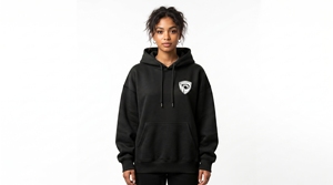 Sudadera con Capucha para Niñas Dumela, Color Negro, 100% Algodón Felpa, Bolsillo Frontal Grande, Estilo Casual para Otoño - Product Image 3