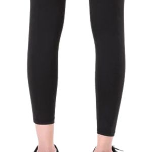 Leggings negros de cintura alta para mujer, pantalones de yoga elásticos y ajustados con detalle de costura curva blanca para hacer ejercicio y correr - Product Image 5
