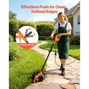 8-Inch Blade Length 12 Amp Electric <b>Lawn</b> <b>Edger</b> 4000 RPM 3 Position Blade Depth 65 Mn Pivoting Handle 30-Day Money Garden Tool - Product Image 2