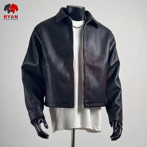 Veste en cuir pour homme de haute qualité, marque personnalisée, couleur unie, design moderne, services OEM ODM - Product Image 1