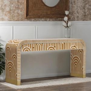 Cajón con Incrustaciones de Hueso de ILAHI, Diseño Moderno con Detalles de Ágata, Mueble Portátil para el Hogar - Product Image 3