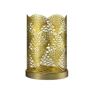 Portavelas de Metal Perforado con Acabado de Latón Vintage, Diseño Geométrico, para Eventos de Lujo, Ambiente de Spa y Decoración de Patio - Product Image 2