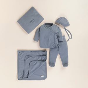 Conjuntos de ropa de bebé Aqua de bambú orgánico de calidad superior - Product Image 1