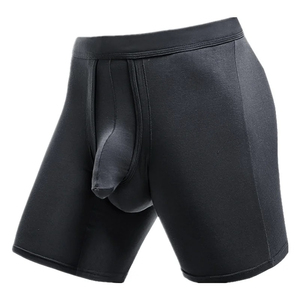 Men's Black Eco-Friendly Anti-Bacterial Breathable <b>Boxer</b> Briefs Mid-Rise Knitted Spandex/<b>Polyester</b> Quick Dry Solid Color - Product Image 5