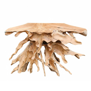 Mesa Consola Vintage de Madera Maciza de Raíz de Teca Reciclada Auténtica Alba Farmhouse - ¡Gran Oferta! Madera Sostenible de Ramas para Proyectos de Interiores - Product Image 1