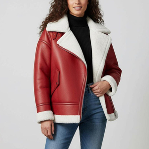 Chaqueta exterior clásica de cuero para mujer, ropa de invierno diseñada para brindar calidez, comodidad y un estilo urbano moderno. - Product Image 4