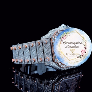 Reloj Inteligente Redondo con Correa de Acero Inoxidable, Personalización con Gemas Disponible, Joyería Personalizada - Product Image 2