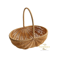VietChoice Eco Handgeweven Rieten Opbergmand Natuurlijke Wicker Fruitmand Multifunctionele Keuken Badkamer Organizer Woonkamer