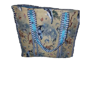 Bolso de mano azul de lujo Premium para mujer con bordado Cierre de cremallera clásico Fabricante indio Exportador para el verano - Product Image 1