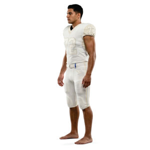 Men's American Football Jersey Set Sleeveless V-<b>Neck</b> <b>Padded</b> Mesh Uniform 72 White Athletic Fit All Seasons 100% Polyester Short - Product Image 2