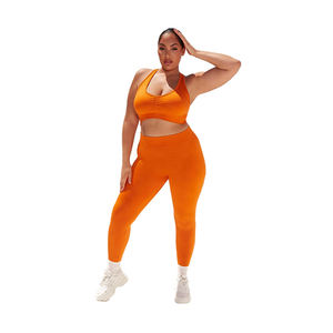 Nuevo Conjunto de Yoga Personalizado para Mujer, Ropa de Yoga y Pilates, Sin Costuras, de Secado Rápido, Transpirable, Talla Grande, Spandex/Poliéster - Product Image 1