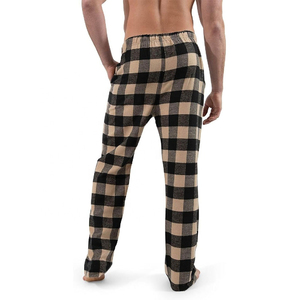 Pantalon de pyjama en flanelle tricotée pour homme, décontracté, hiver, coton/polyester, respirant, unisexe, confortable, pantalon de détente - Product Image 4