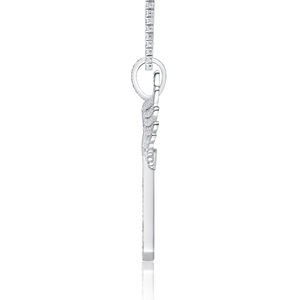 Colgante de Cruz con Alas de Aleación Plateada, Cristal de Estrás, Joyería de Moda Hiphop para Hombre - Product Image 2