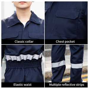 Durable Reflective <b>Overall</b> with Safety Stripes for Factory Manufacturing and Field Workers - Product Image 6