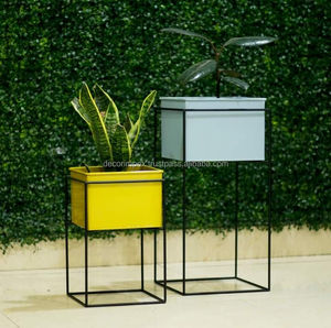 Pot de fleur moderne en fer noir avec support très attrayant nouveau design jardinière suspendue pour jardin - Product Image 3