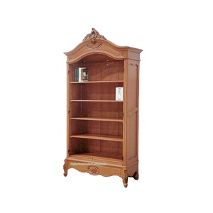 Librería de caoba de madera maciza de estilo francés, estantes ajustables, muebles de nogal tallados a mano, comedor, hogar, oficina, escuela, sala de estar - Product Image 2