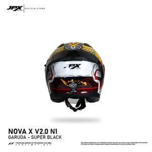 Casque demi-face JPX Nova X V2 avec motif X V2 N1, doté d'une double visière et d'un design élégant uni pour le motard moderne - Product Image 4