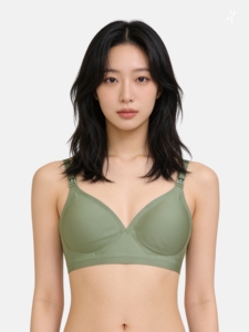 บราให้นมบุตรไร้โครง Bmama Green Seamless แบบไร้สาย ขนาดเล็ก แผ่นซับในถอดได้ สายปรับได้ ขายส่ง - Product Image 4