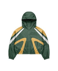 2 Piece Zipper Jacket Short Set Digital Printing Logo Drop Shoulder Polyester/Nylon Summer Heavyweight Casual Tracksuit - Product Image 2