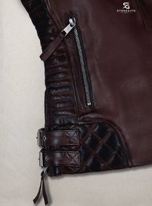 Chaqueta de Moto de Cuero Genuino para Mujer, Acolchada, con Forro de Seda, Cierre Completo, Estilo Motero, Ropa Exterior 2026 - Product Image 4