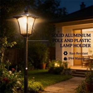 Set di 2 Luci Solari da Giardino Nere con Vaso per Fiori e Illuminazione Ambientale - Product Image 2