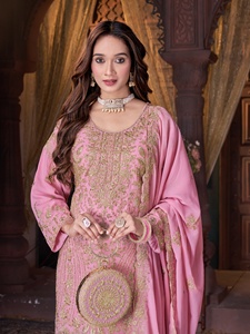 Pure Georgette Collection 5 superbes conceptions strass paillettes diamant Jarkan pierre travail 10 couleurs lourd Dupatta filles gratuit - Product Image 2