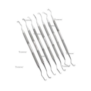 Kit d'hygiène dentaire allemand 9 pièces, outils manuels de dentiste, miroir anti-buée, détartreur, grattoir à tartre, curette, pincettes, outil à calculs dentaires, argent, CE - Product Image 2