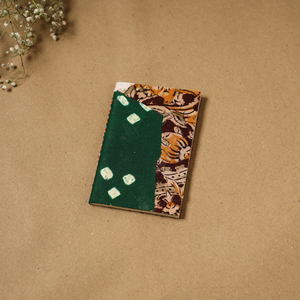 Carnet de notes en tissu ethnique vert fait main, couverture en tissu, mini journal, carnet de mémos, carnet de croquis, cadeau de voyage - Product Image 1