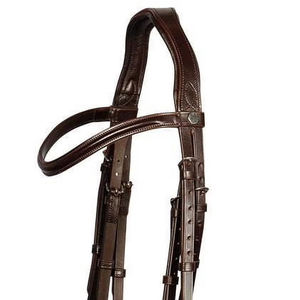 บังเหียนม้าหนังสวีเดนคุณภาพพรีเมียม Kostolany แบบสายเดี่ยว ปรับได้ พร้อมสายรัดจมูกแบบ Crank และสายคาดหน้าผากแบบมีแผ่นรอง สำหรับฝึกซ้อมและการแสดง - Product Image 6