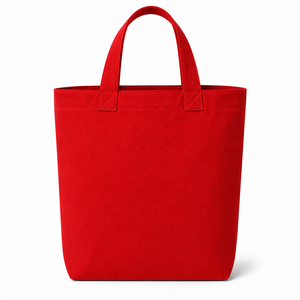 Sac fourre-tout en toile de coton rouge AMANI 14x14x4 pouces, impression sérigraphiée, pour le shopping, avec poignée renforcée de 8 pouces, pour faire plus et devenir plus heureux - Product Image 3