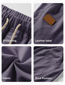 Men's 100% Cotton Mid Waist Drawstring Sport Shorts with <b>Appliques</b>-Breathable Quick Dry & Eco-Friendly - Product Image 3