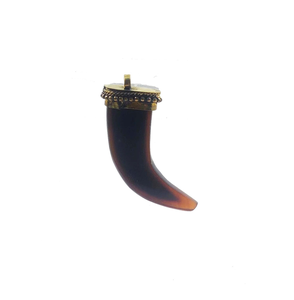 Colgante de cuerno de búfalo auténtico ecológico para mujer, con forma de colmillo, grande, en forma de lágrima, pulido, ligero, artesanal, para bodas y fiestas. - Product Image 6