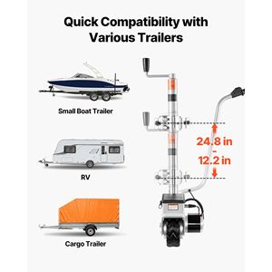 Carrello Elettrico per Rimorchi con Capacità di Traino di 5500 Libbre, Ruota Motrice da 380W 12V, Velocità di Movimento Regolabile 23 Ft/min, 12.2-24.8 Regolabile - Product Image 5