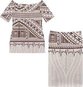 Robes de soirée, vêtements tribaux polynésiens pour couples, robes pour femmes à épaules dénudées, chemises assorties pour hommes pour les fêtes et les mariages - Product Image 3