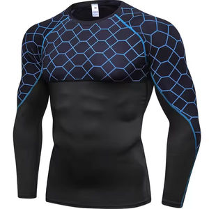 Maillot de compression à manches longues pour homme, respirant, écologique, séchage rapide, polyester/nylon, pour surf, gym et entraînement - Product Image 2
