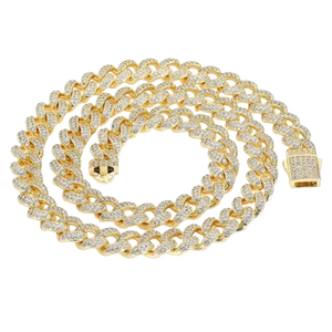 lab grown diamond Cuban link Chain loose lab grown CVD and HPHT diamond with Jewelry Yellow Solid Gold Cuban Link Chain <b>Necklace</b> - Product Image 1