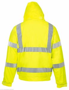 <b>High</b> Visibility Safety <b>Jacket</b> Class 2 <b>Orange</b> and Yellow Reflective Workwear with Silver Stripes Zipper Closure - Product Image 6