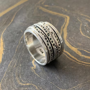 Multi Layer Silver 925 <b>Spinner</b> <b>Ring</b> 8.7 Grams Lightweight Unisex Jaipur Silver From Rajasthan Everyday Wear - Product Image 3