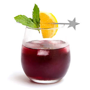 Juego de selecciones de cóctel modernas reutilizables de acero inoxidable de seis piezas hechas a mano brillante acabado pulido diseño de estrellas frutas arponeras - Product Image 4