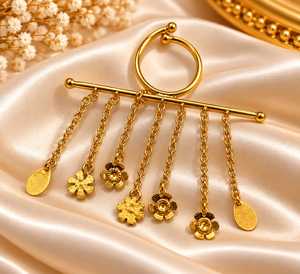 Anillo de Cadena con Flores Creadas en Laboratorio, Bañado en Oro, Banda Sencilla, Joyería Elegante para Mujer, Regalo para Fiesta o Boda - Product Image 5