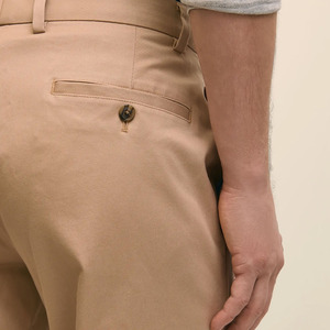 Nouveau pantalon chino en coton kaki pour homme, coupe droite, taille mi-haute, devant plat, décontracté avec poches, infroissable, pour le printemps - Product Image 3