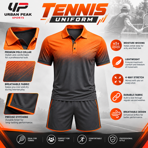 Uniforme clásico de tenis con camisa deportiva con cuello, pantalones a juego y tela transpirable para la moda tradicional de la cancha. - Product Image 6