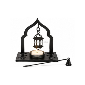 Porte-bougie en laiton avec design de calligraphie arabe, décoration d'intérieur durable, pièce d'art en métal - Product Image 2