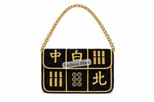 Luxury Handmade Mahjong Beaded Handbag Women Designer Mahjong Tile Purse Evening Shoulder Bag - Product Image 5