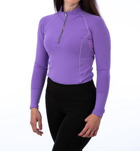 Premium Women's Riding Casual Solid Equestrian Compression Shirt <b>Long</b> <b>Sleeve</b> Belt Closure Competition Wear Spandex/Polyester - Product Image 2
