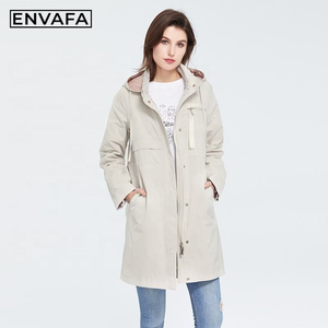 Gabardina para Mujer, Talla Grande, Larga, Personalizada, Cortavientos, con Capucha, Chaqueta de Primavera, Directo de Fábrica - Product Image 2