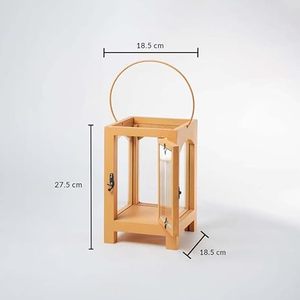 Farol Colgante Rústico de Madera, Caja de Exhibición de Flores, Centro de Mesa de Cristal para Bodas, Farol Decorativo para Jardín - Product Image 2
