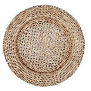 Round Rattan Charger Plate 13 Inch Natural <b>Wicker</b> Decorative Tray for Restaurant Hotel Table Setting - Product Image 6