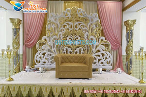 Glamorous Wedding Event Round Frame Stage Traditional Round Frames for Wedding Stage Wedding <b>Gold</b> <b>Medallion</b> Stage Backdrop USA - Product Image 6